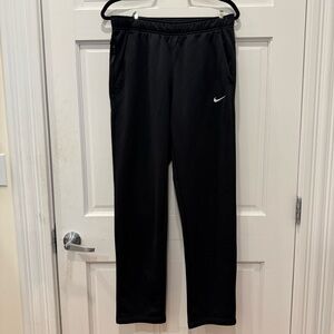 Nike Therma-FIT Men's Training Pants Black Fleece Open Hem Sweatpants Medium